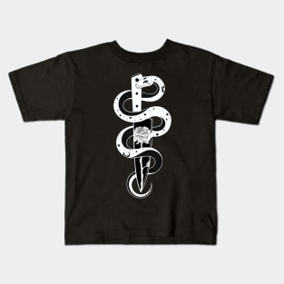 Snake knife roses Kids T-Shirt